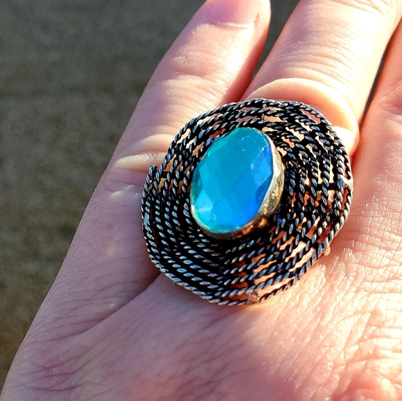 New Mercury Mystic Topaz Silver Spiderweb Ring. - Picture 10 of 16